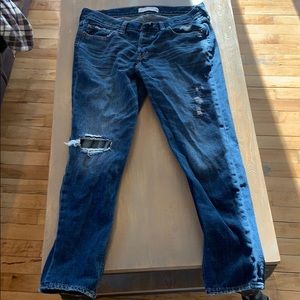 Abercrombie and Fitch distressed boyfriend jeans